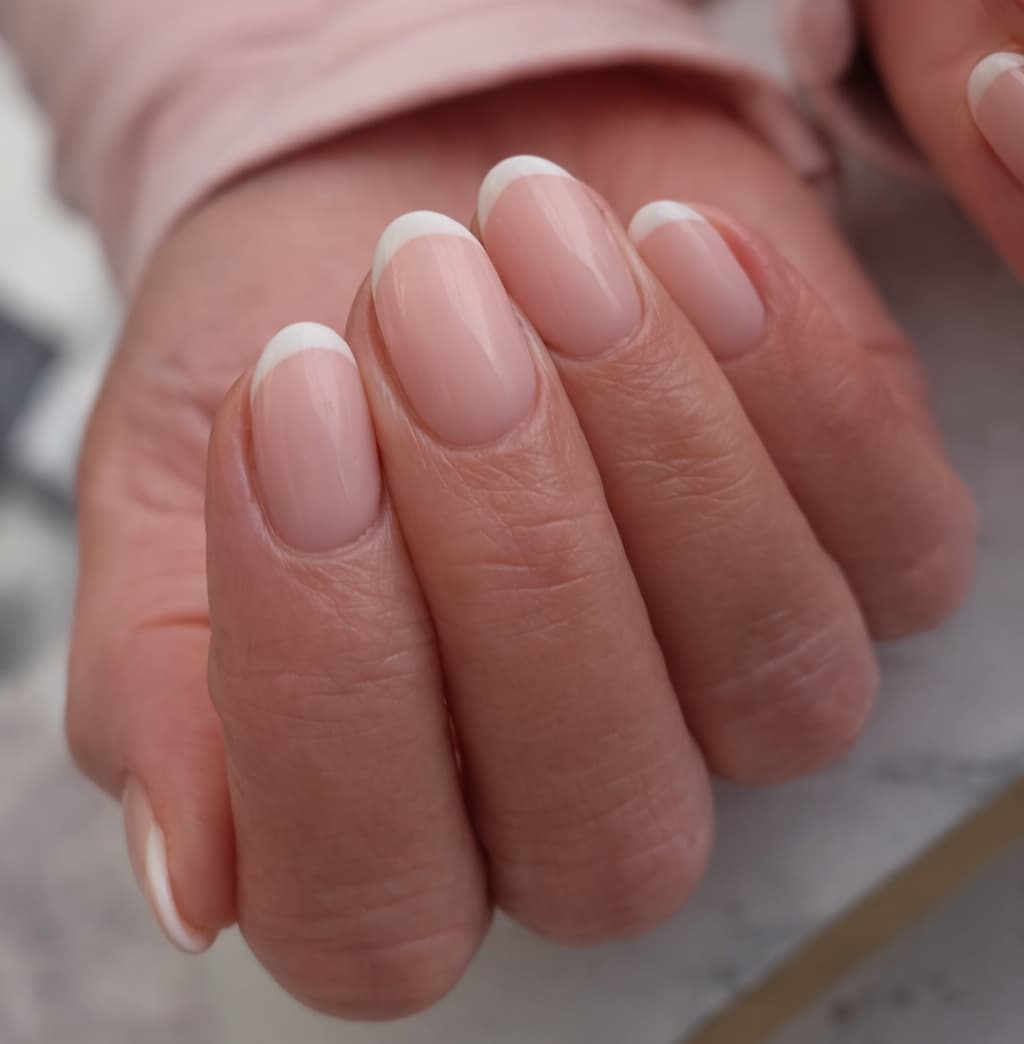 Modern French BIAB Manicure with Cloud Dancer at Aesthete Beauty Dundee