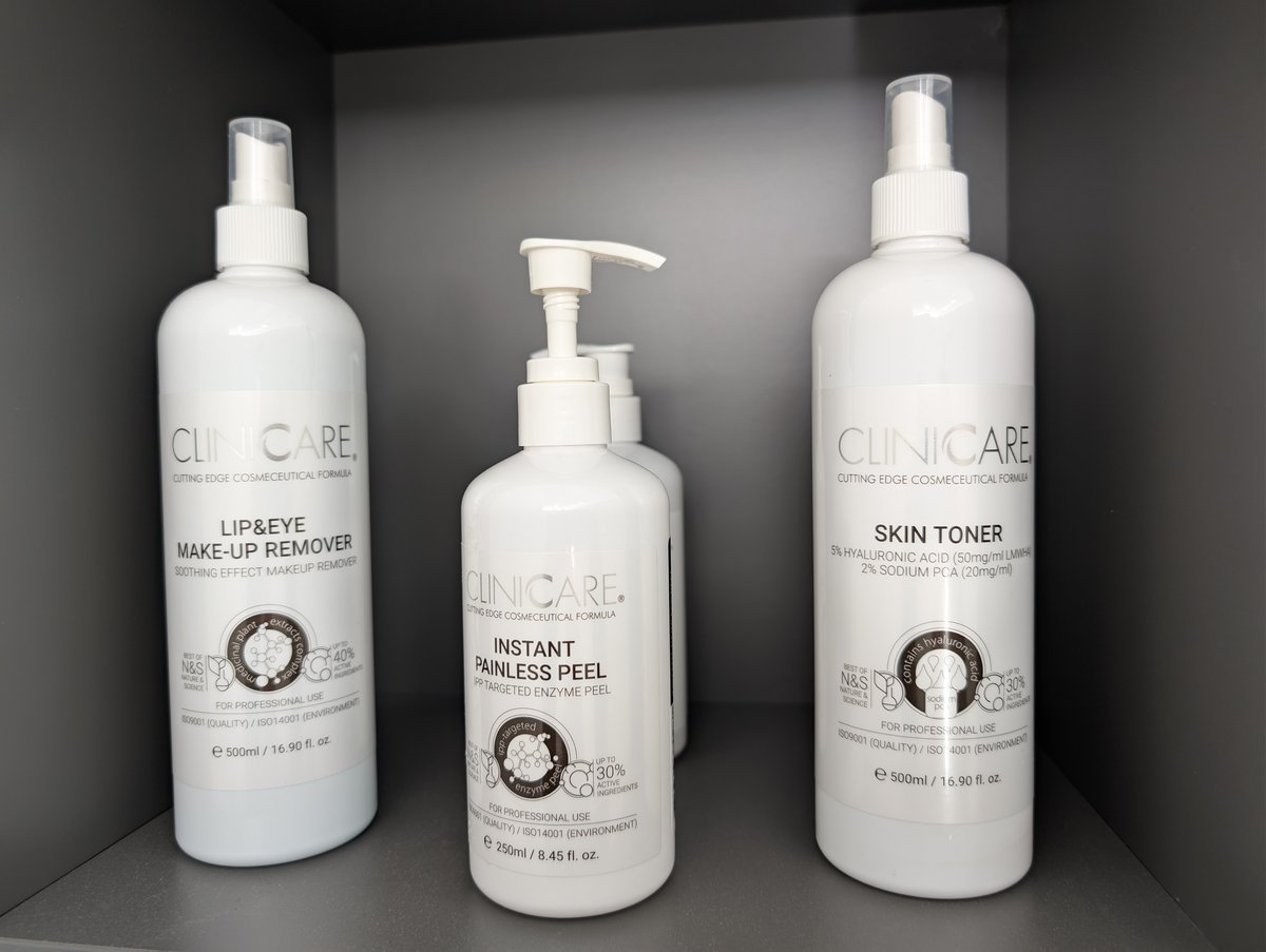 CLINICCARE peel and toner products used at Aesthete Beauty Dundee