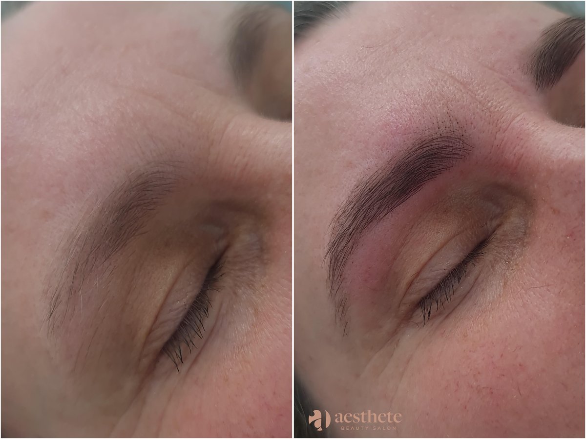 Eyebrow tint and waxing before and after at Aesthete Beauty Dundee