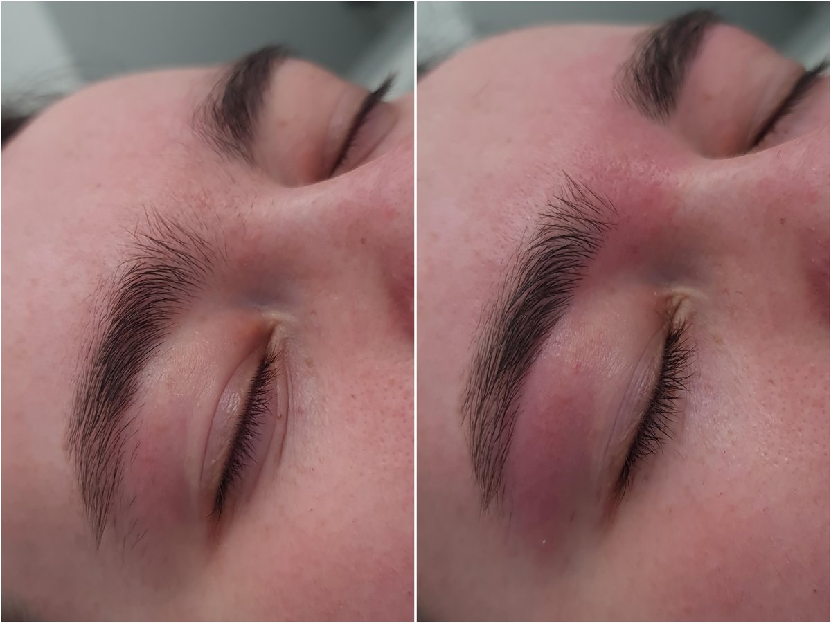 Eyebrow waxing before and after at Aesthete Beauty Dundee