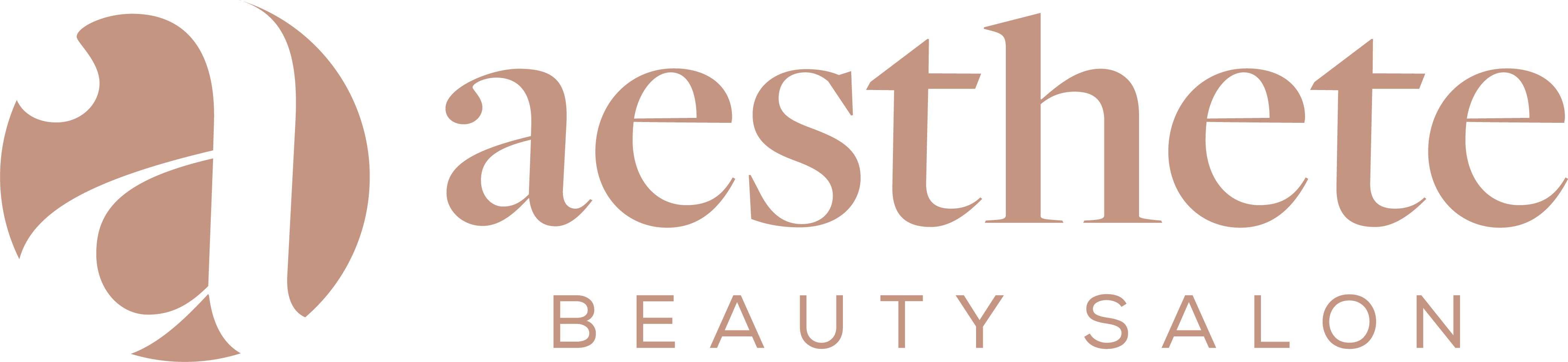 Aesthete Beauty Salon and Nail Spa logo (copper)