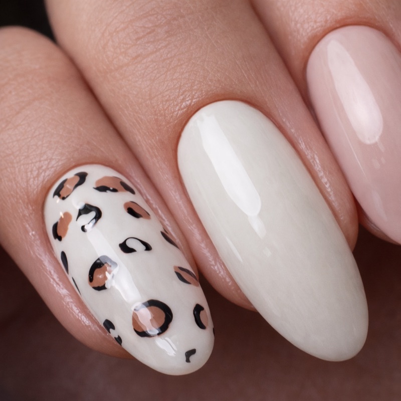 Leopard print nail art at Aesthete Beauty nail salon Dundee
