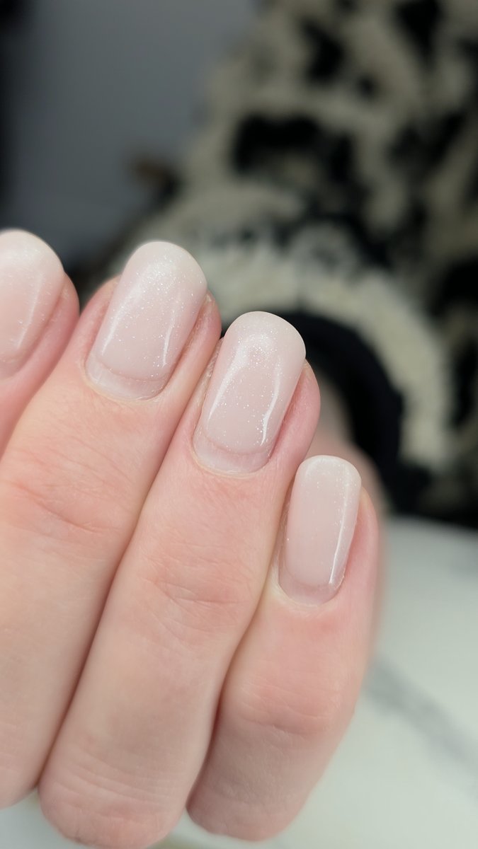 BIAB nails showing natural regrowth at cuticle area ready for infill at Aesthete Beauty Dundee