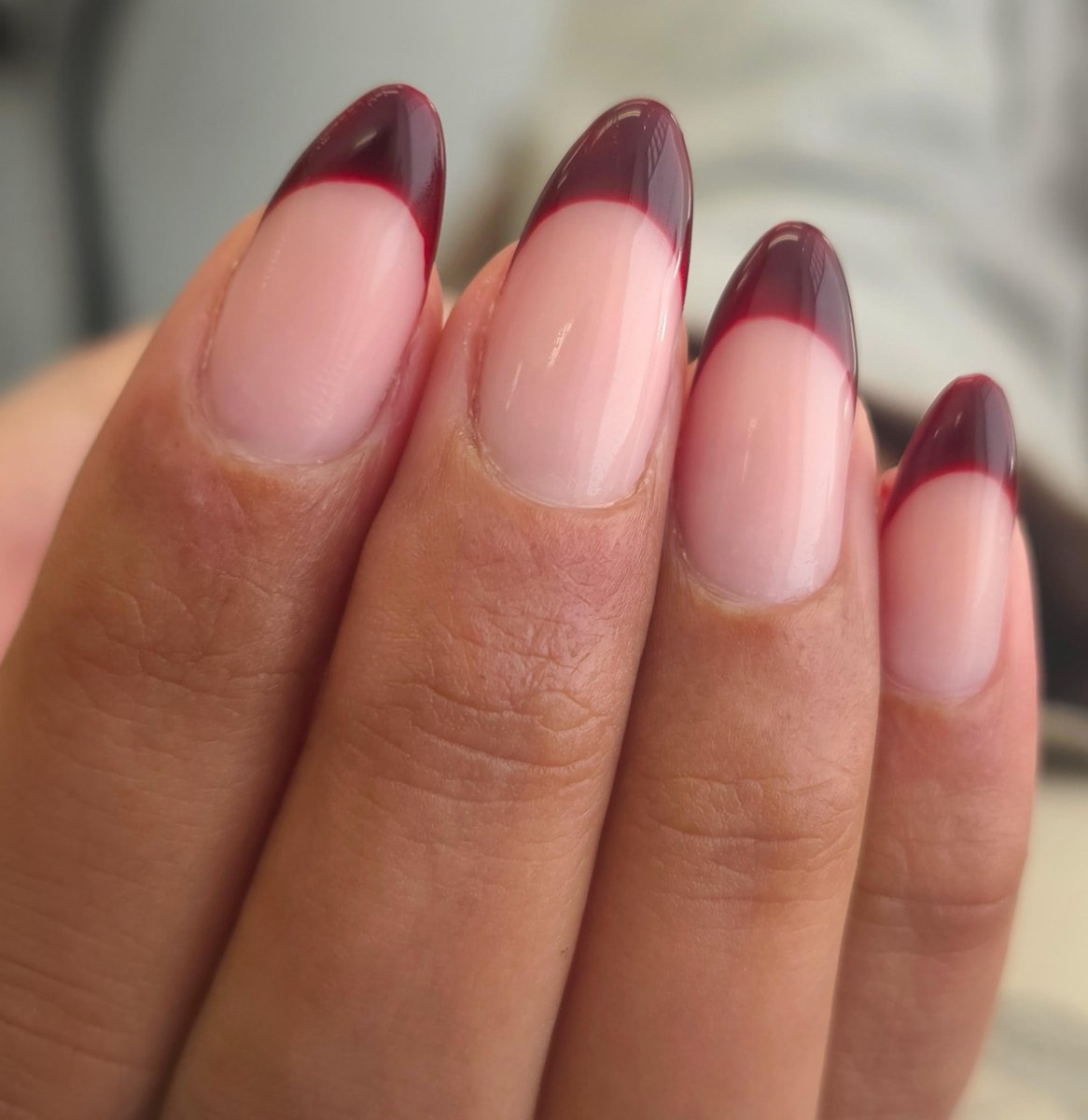 French nail extensions almond shape at Aesthete Beauty Dundee