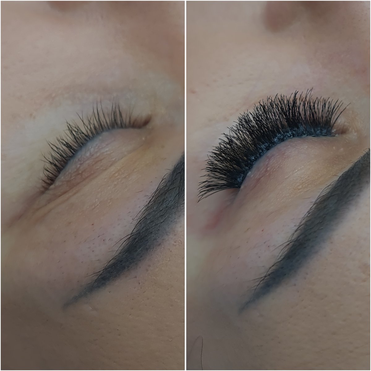 Weekend lashes before and after at Aesthete Beauty Dundee