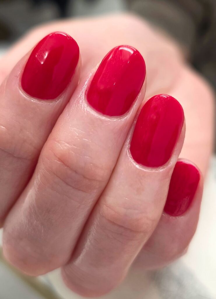 Nude glitter BIAB nails at Aesthete Beauty Dundee