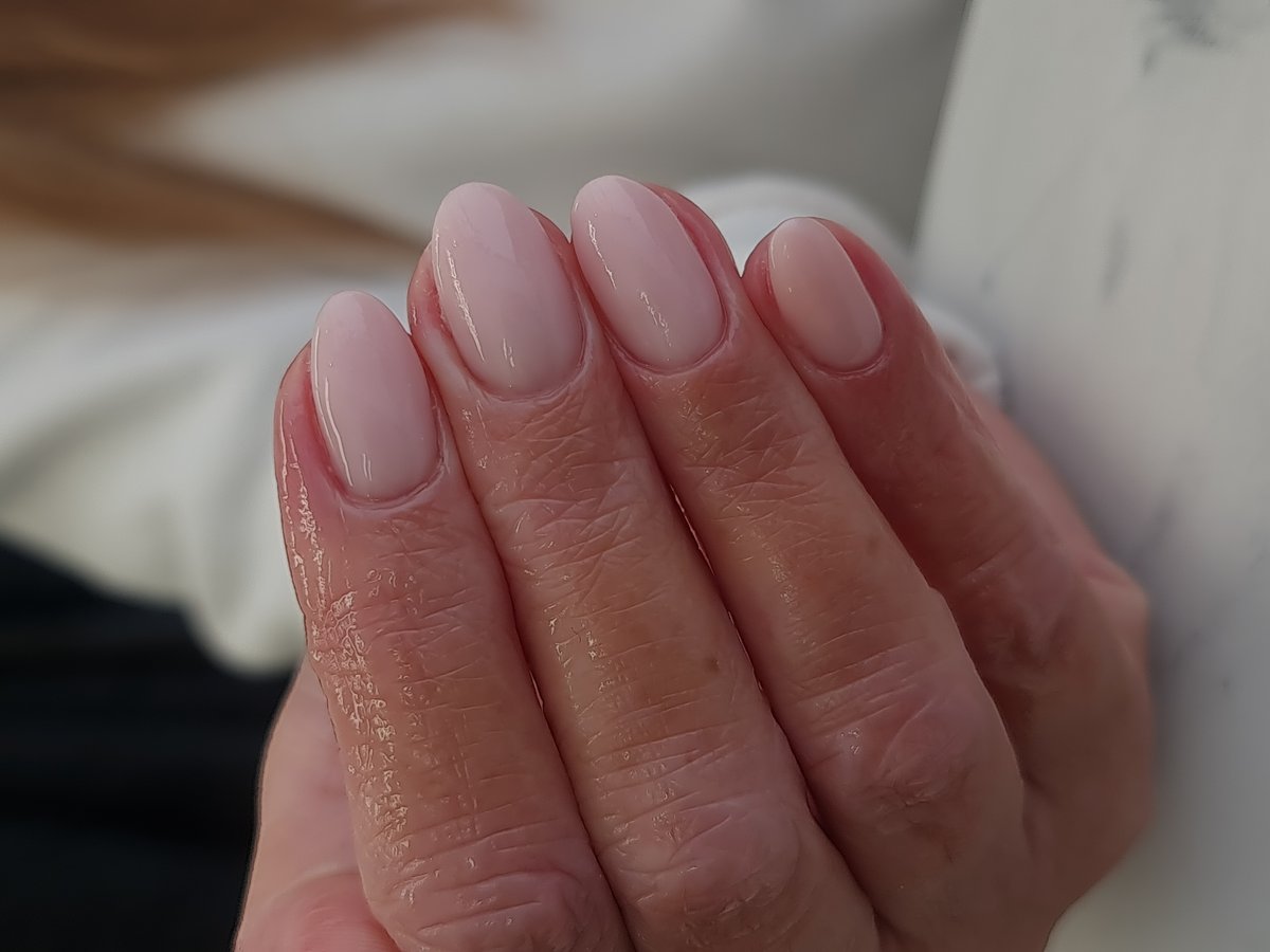 Natural BIAB overlay on round nails at Aesthete Beauty Dundee